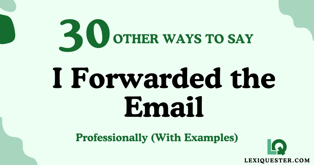 I Forwarded the Email